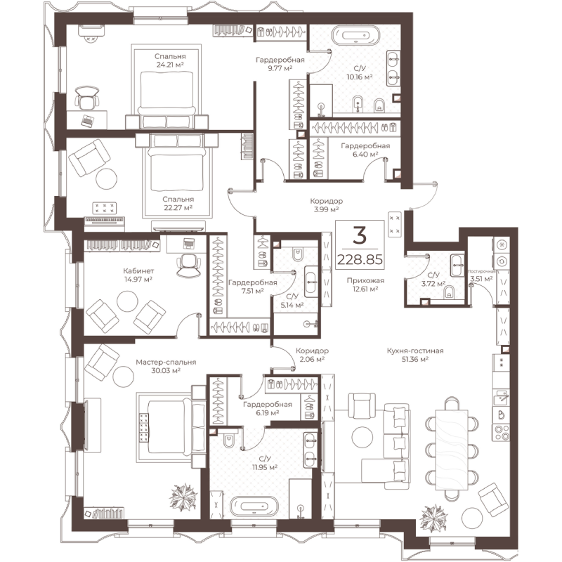 5 ккв (Евро) 225,9 м²