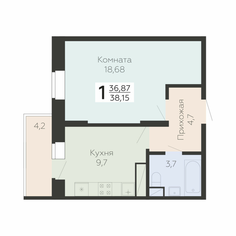 1 ккв 38,2 м²