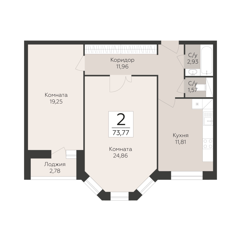 2 ккв 73,8 м²