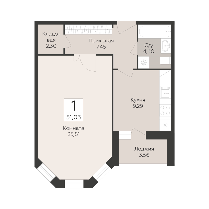 1 ккв 51 м²