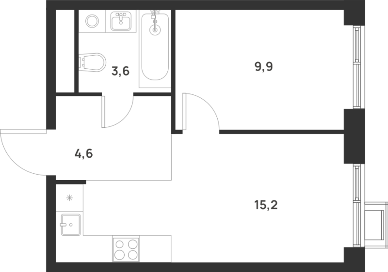 2 ккв (Евро) 33,3 м²