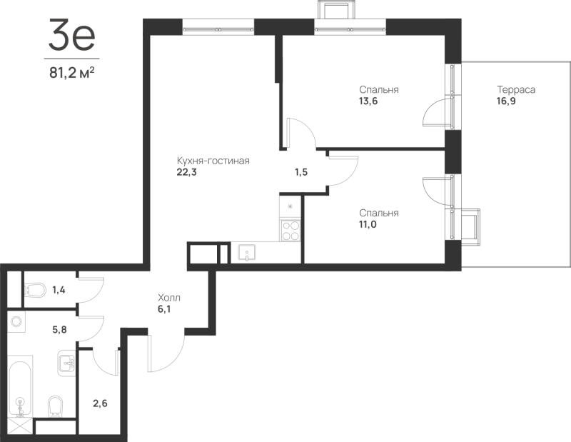 3 ккв (Евро) 69,4 м²