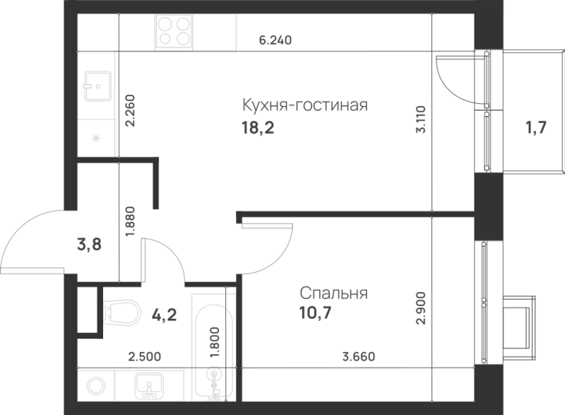 2 ккв (Евро) 37,4 м²