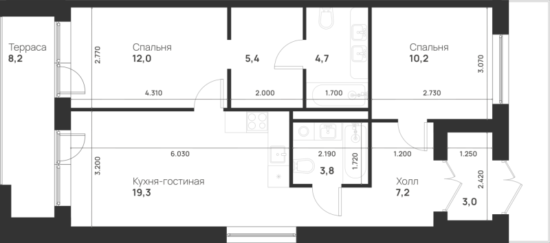1 ккв 68,1 м²