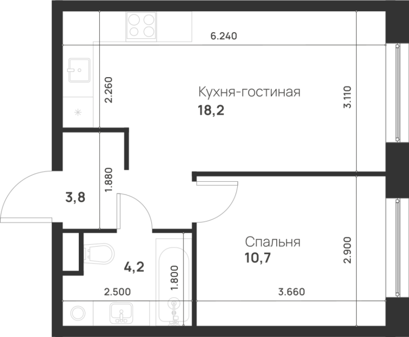2 ккв (Евро) 36,9 м²