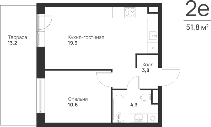 2 ккв (Евро) 42,6 м²