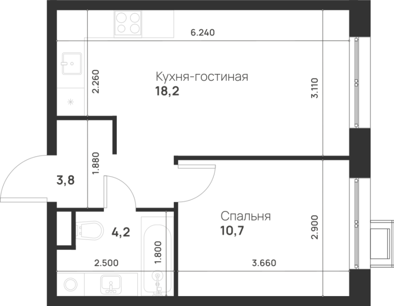 2 ккв (Евро) 36,9 м²