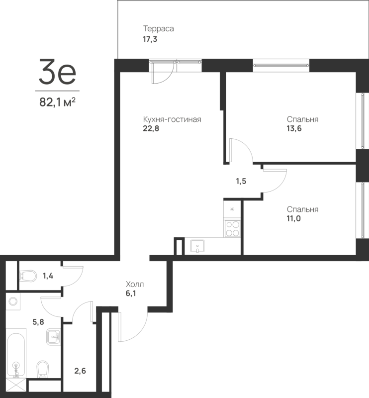 3 ккв (Евро) 70 м²