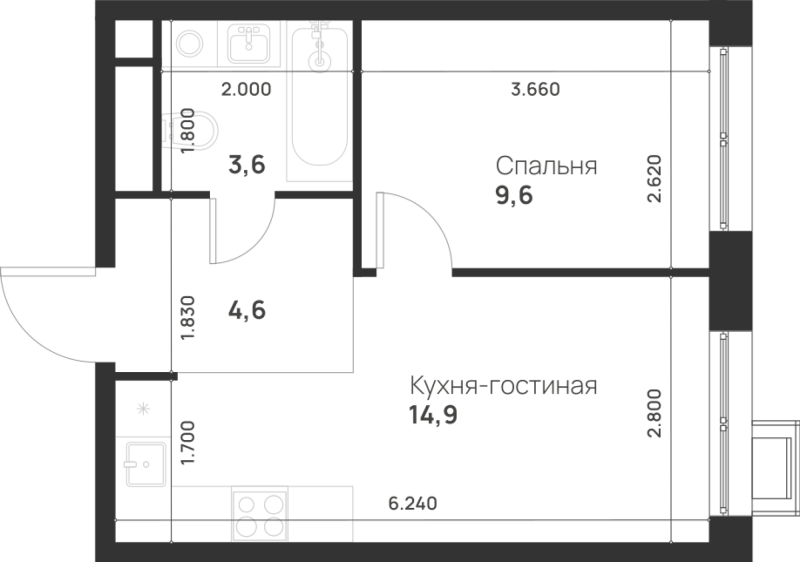 1 ккв 32,7 м²
