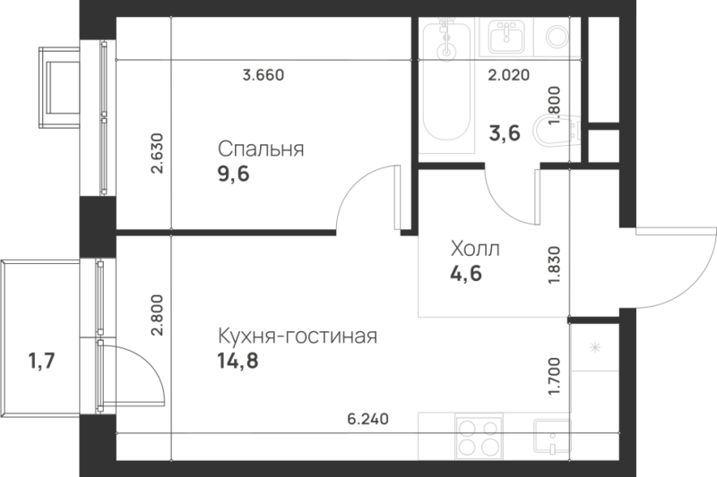 1 ккв 33,1 м²