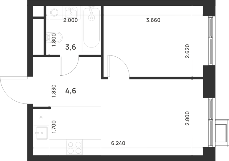 1 ккв 33,3 м²