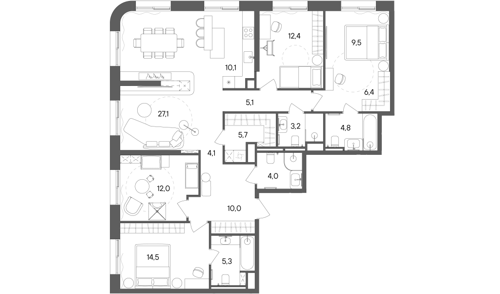 5 ккв (Евро) 134,2 м²