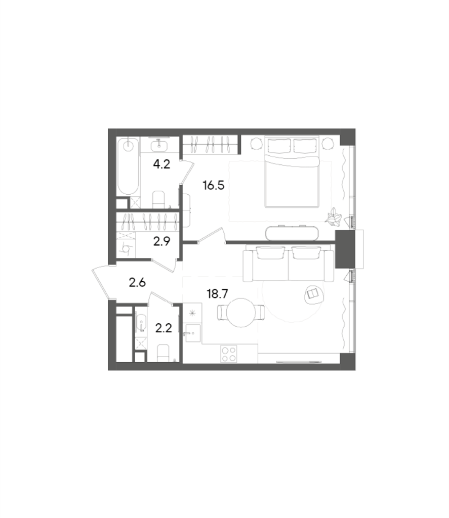 2 ккв (Евро) 47,1 м²