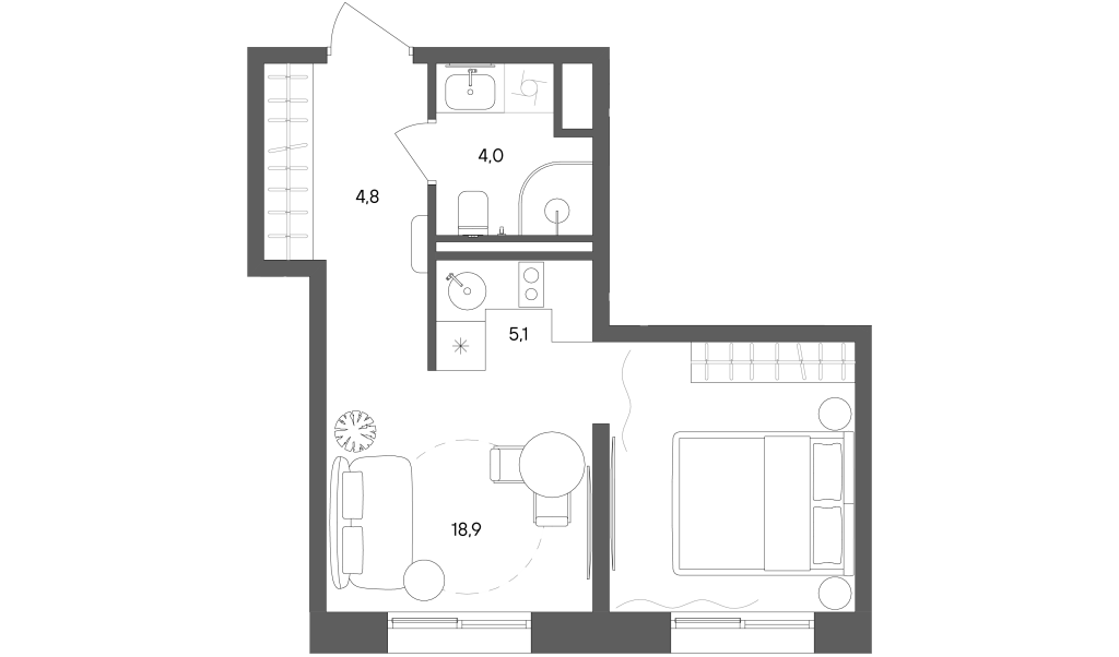 1 ккв 32,8 м²