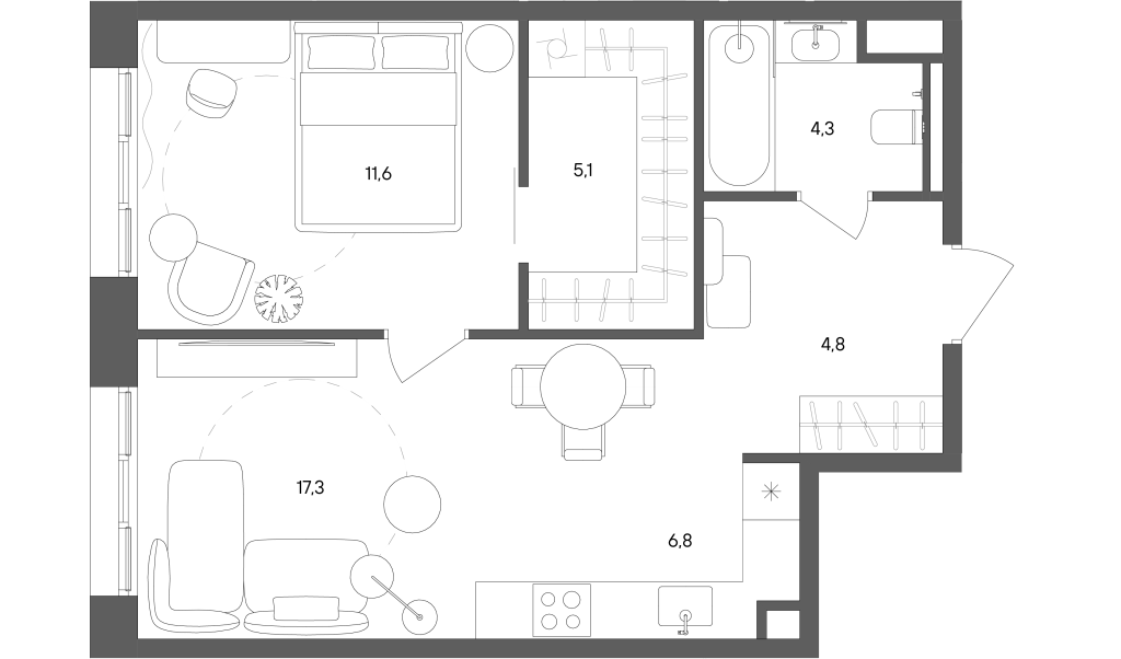 2 ккв (Евро) 49,9 м²