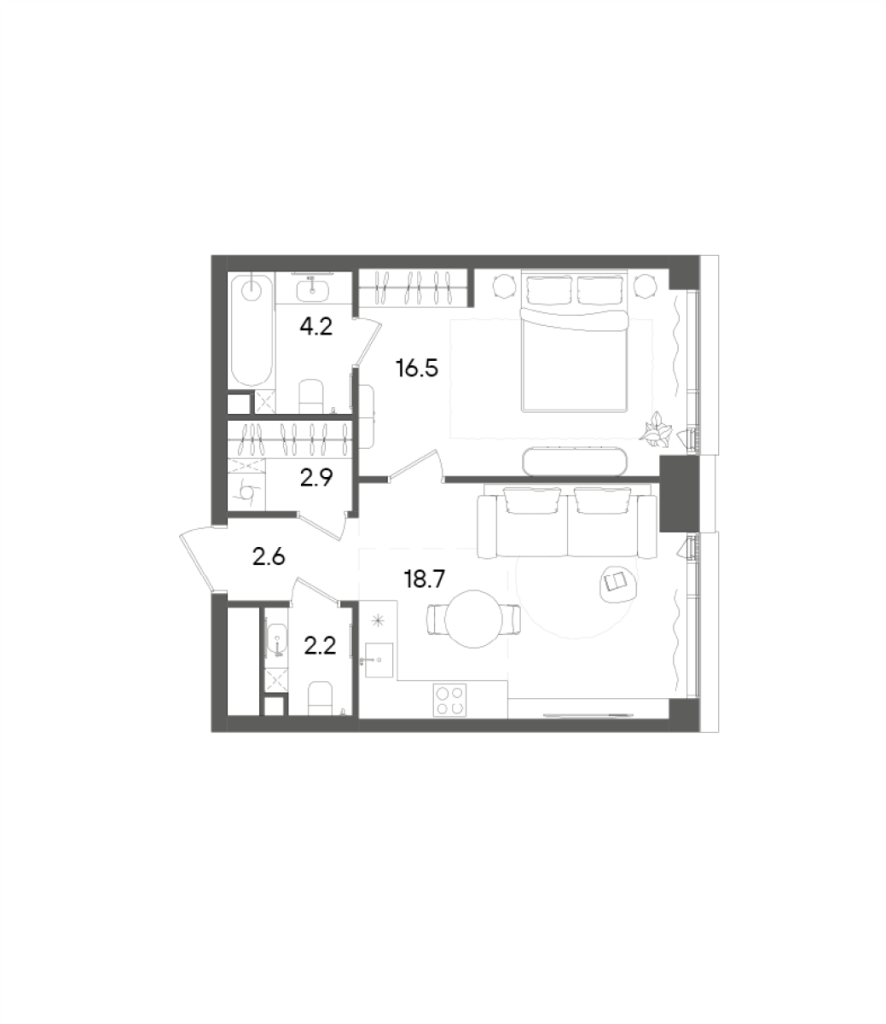 2 ккв (Евро) 47,1 м²