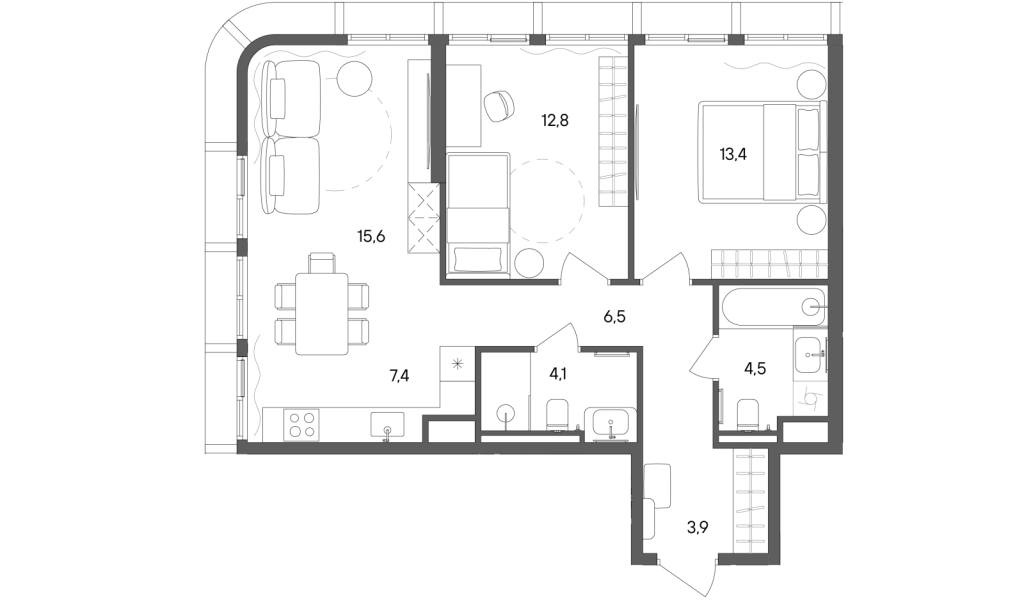 3 ккв (Евро) 68,2 м²