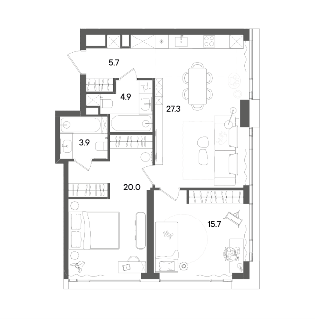 3 ккв (Евро) 78,3 м²