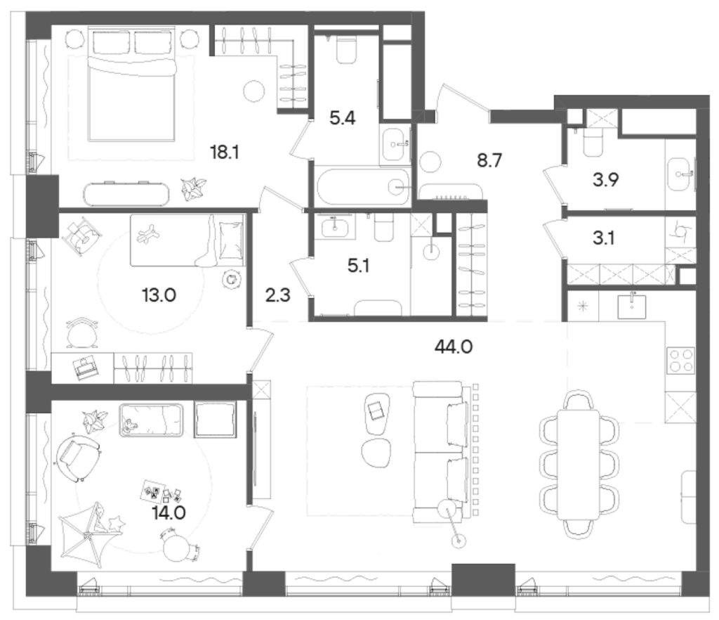4 ккв (Евро) 117,6 м²