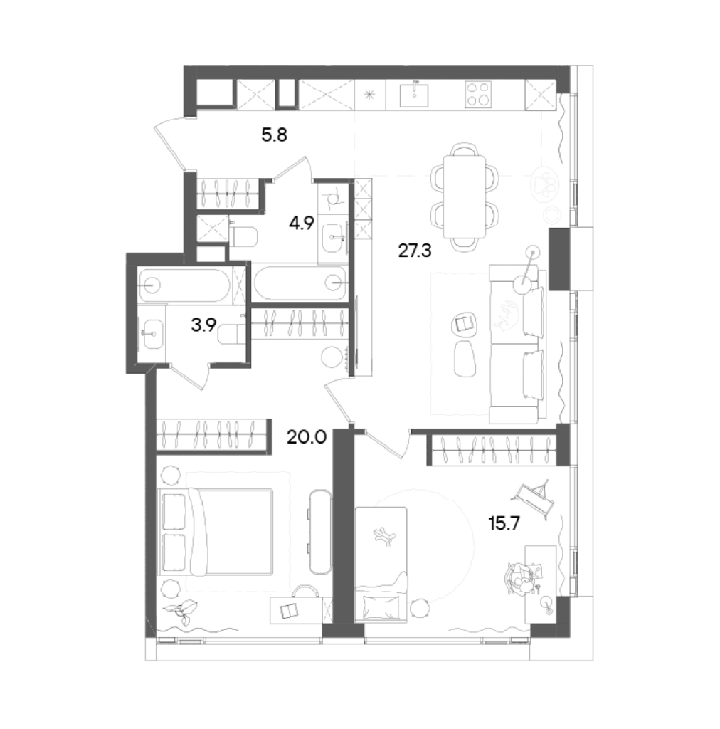 3 ккв (Евро) 78,4 м²