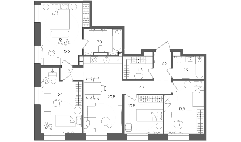 5 ккв (Евро) 106,3 м²