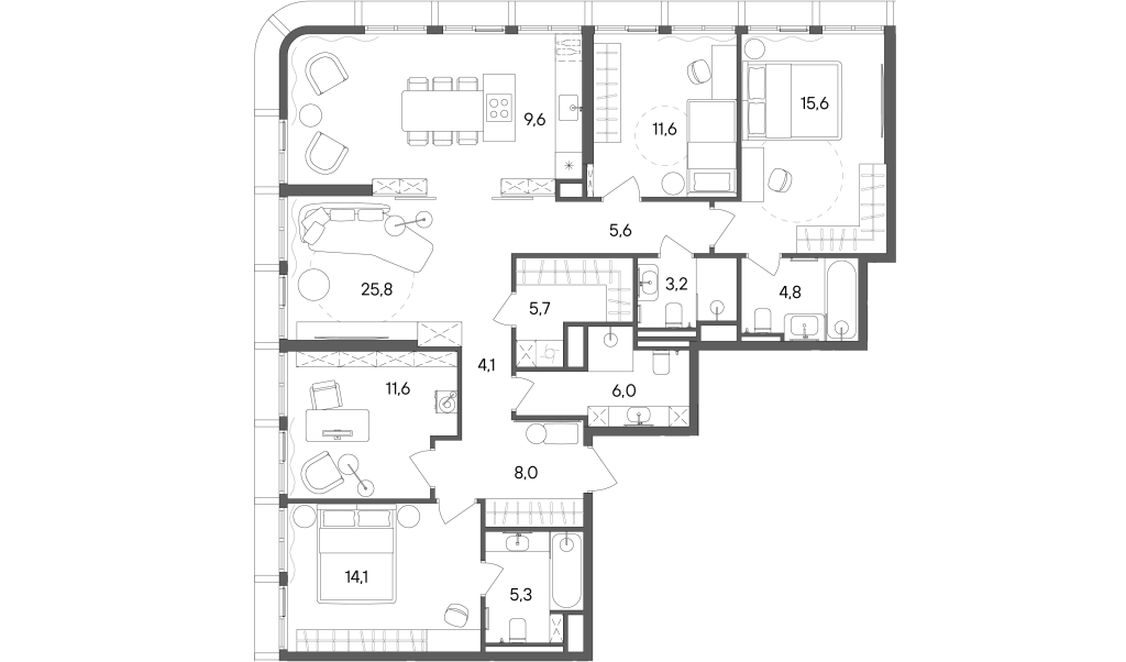 5 ккв (Евро) 131 м²