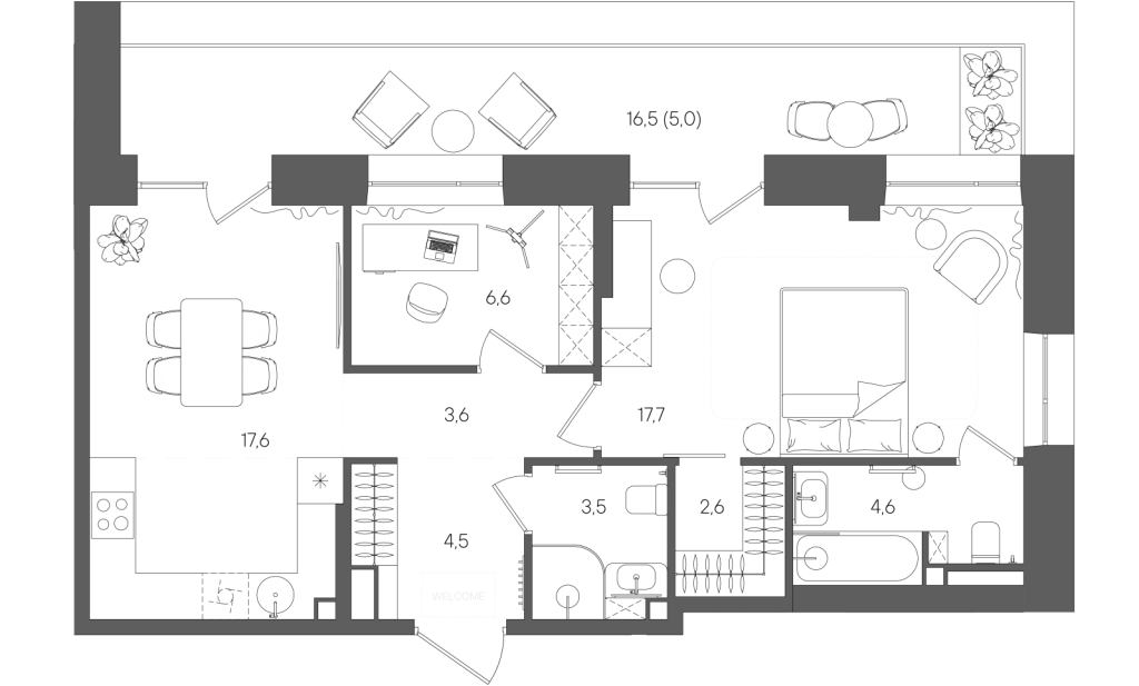 3 ккв (Евро) 65,7 м²