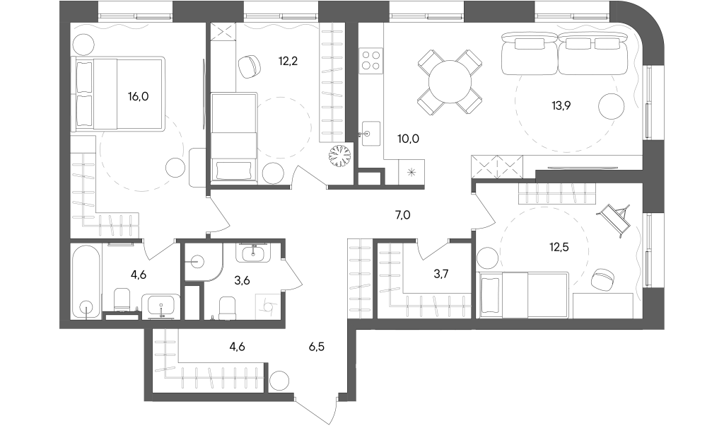 4 ккв (Евро) 94,6 м²