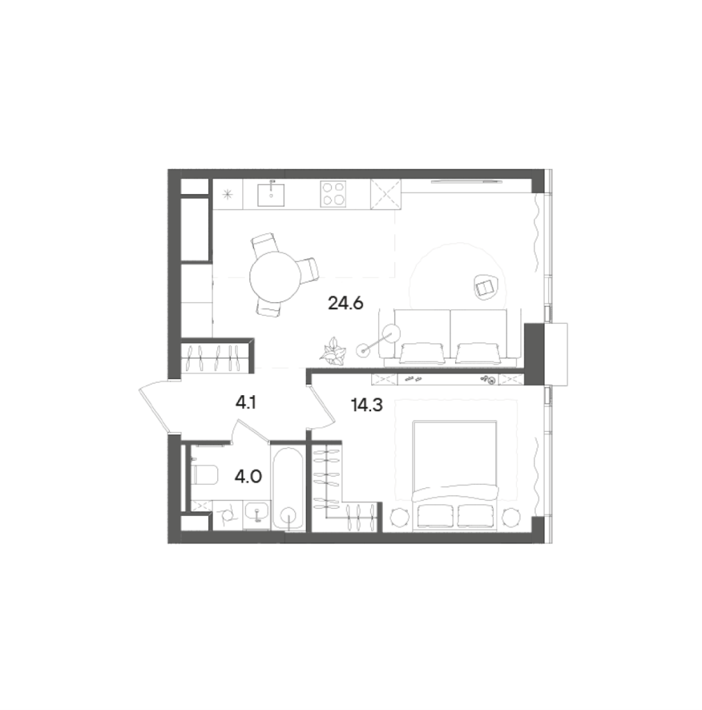 2 ккв (Евро) 47,2 м²