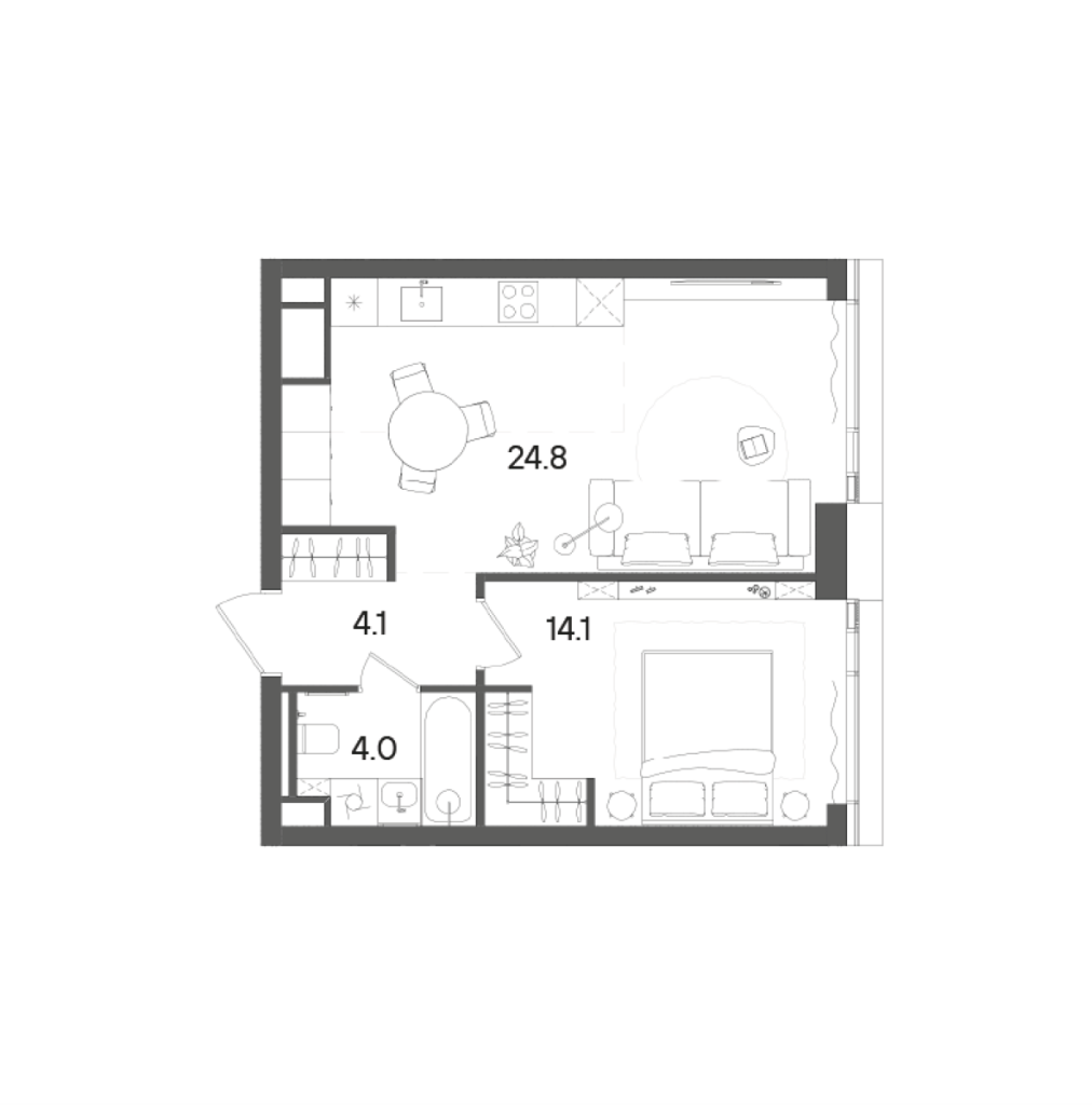 2 ккв (Евро) 47,2 м²