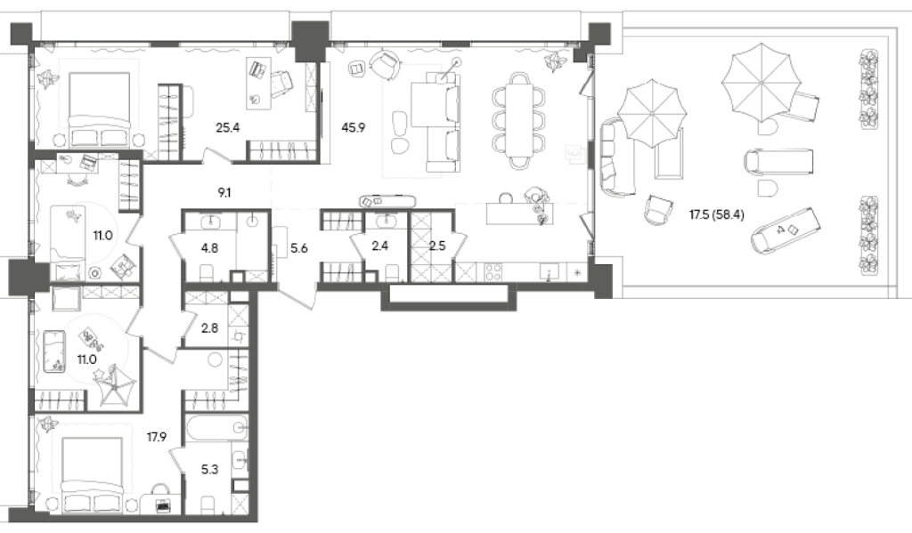 5 ккв (Евро) 161,1 м²