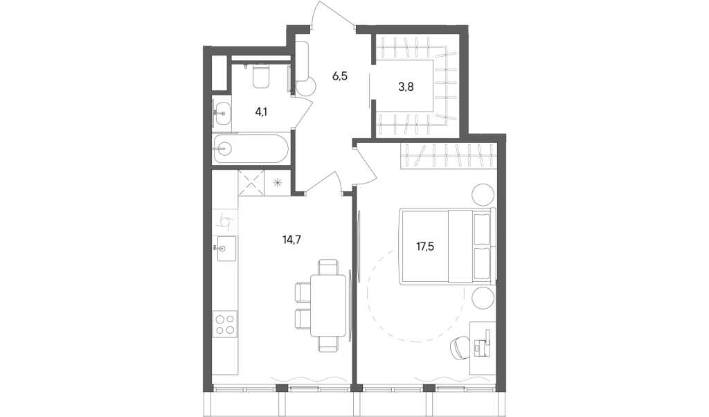 2 ккв (Евро) 46,6 м²