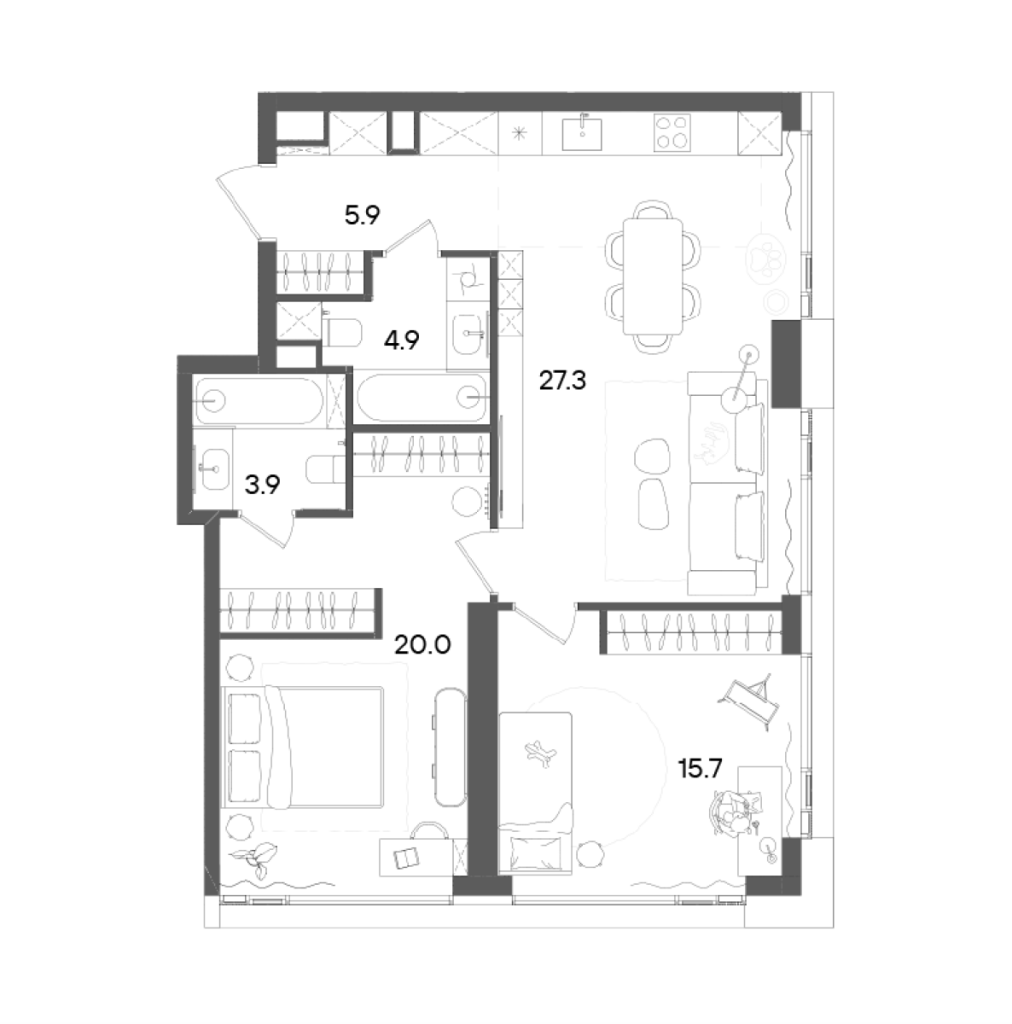 3 ккв (Евро) 78,6 м²