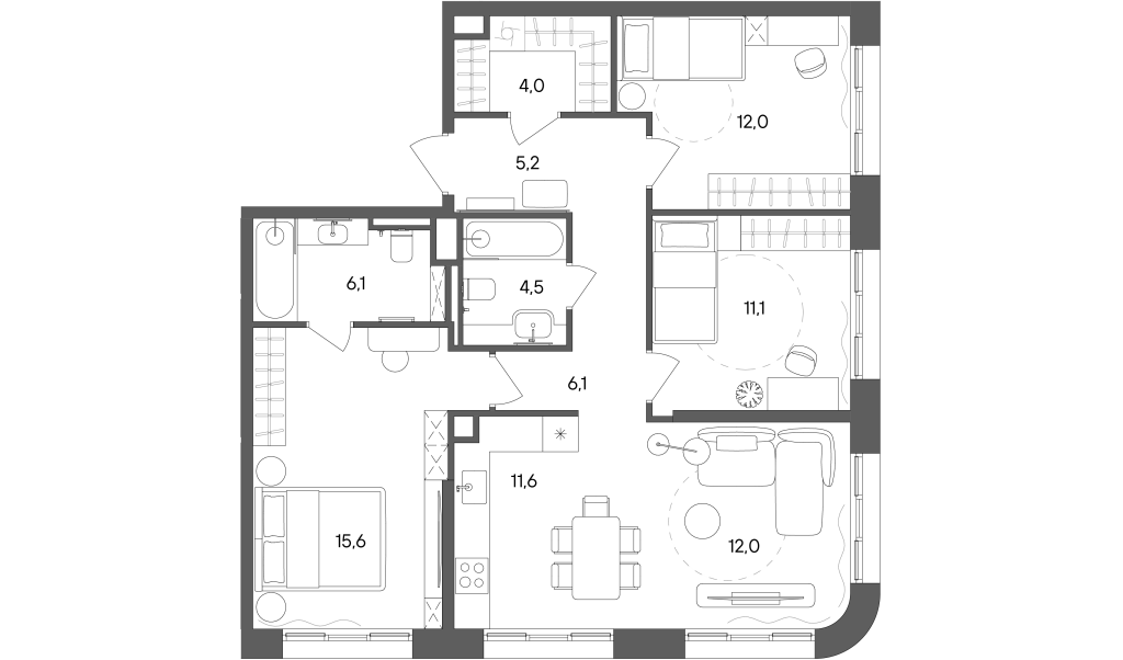4 ккв (Евро) 88,2 м²