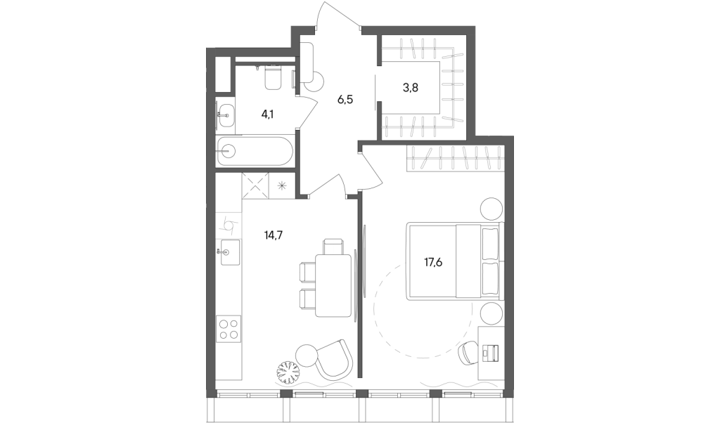 2 ккв (Евро) 46,7 м²