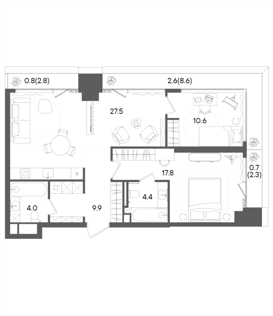 3 ккв (Евро) 78,3 м²