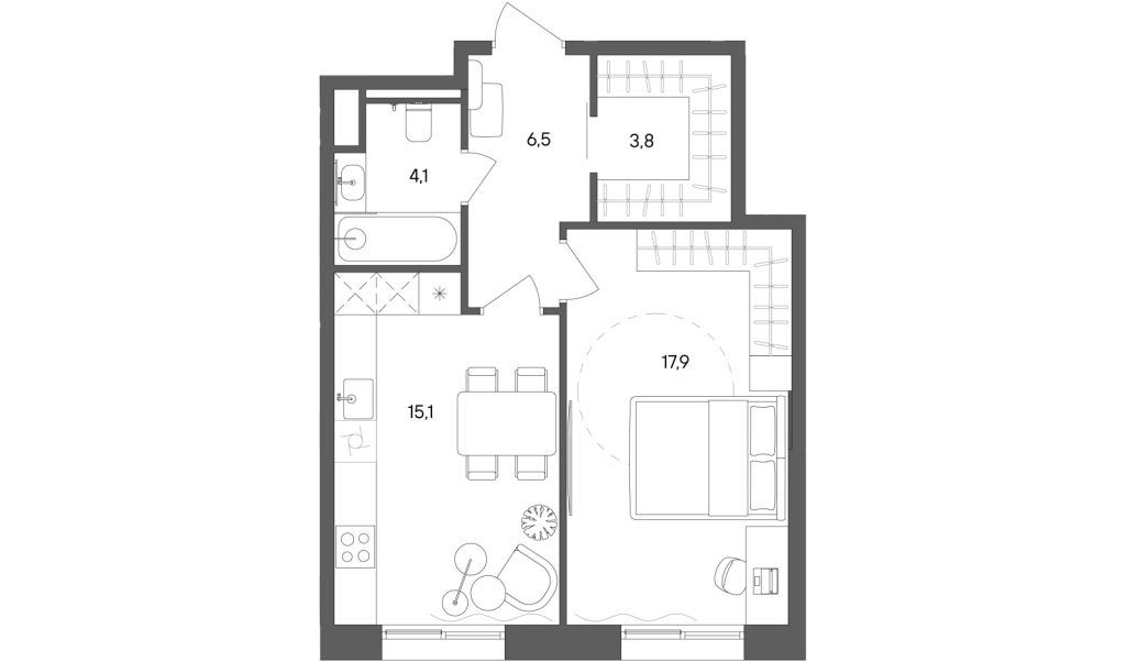 2 ккв (Евро) 47,4 м²