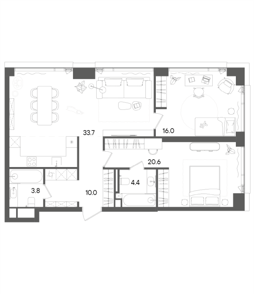 3 ккв (Евро) 88,5 м²