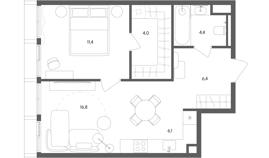 2 ккв (Евро) 49,1 м²
