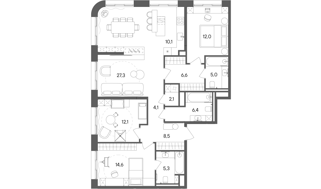 4 ккв (Евро) 114,1 м²