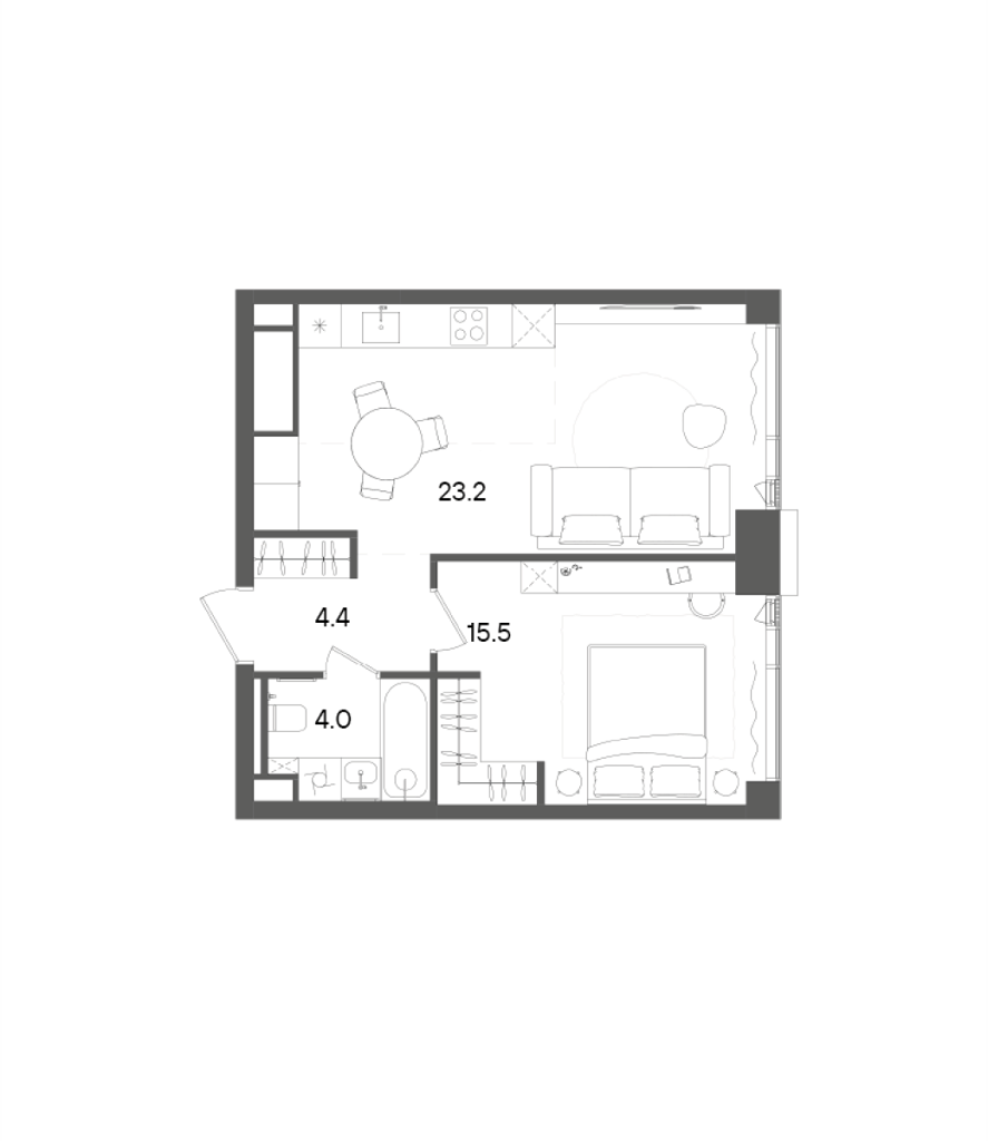 2 ккв (Евро) 47,1 м²