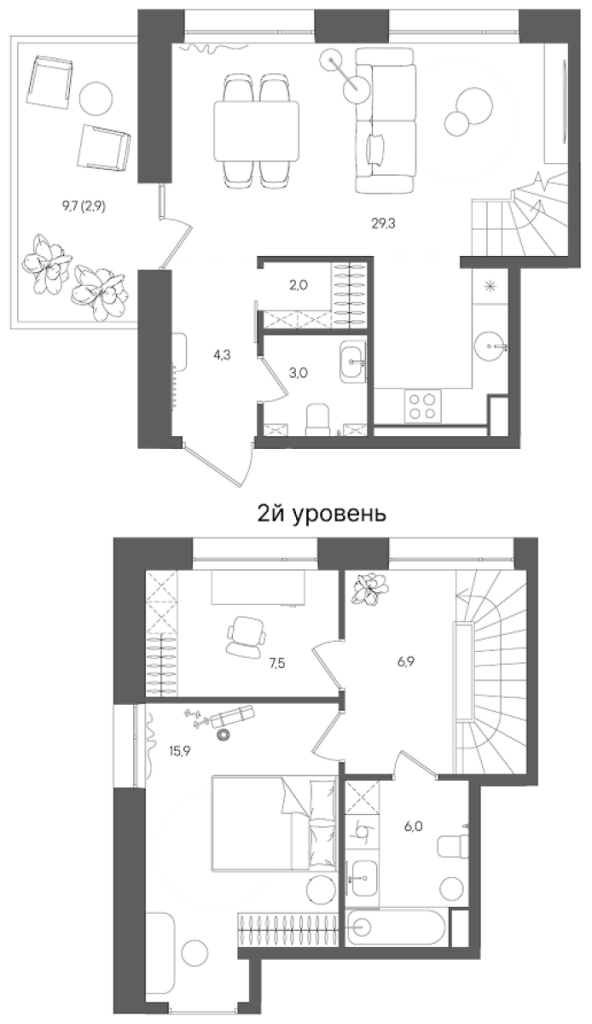 3 ккв (Евро) 75,7 м²