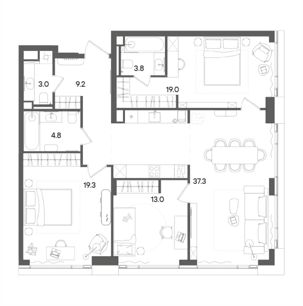 4 ккв (Евро) 110 м²