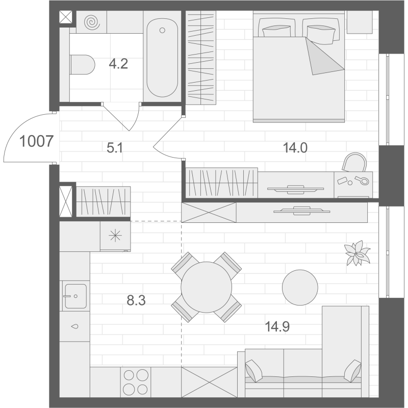 2 ккв (Евро) 46,5 м²