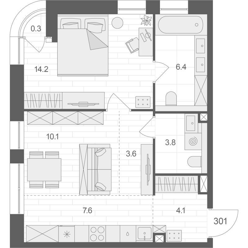 2 ккв (Евро) 50 м²