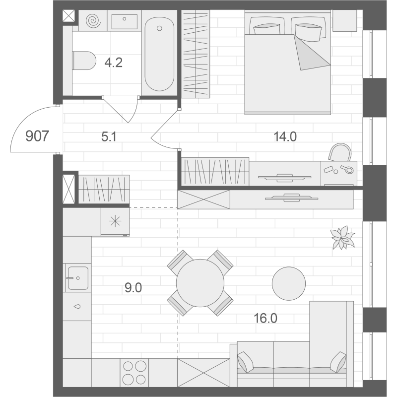 2 ккв (Евро) 48,3 м²