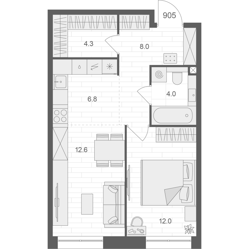 2 ккв (Евро) 47,7 м²