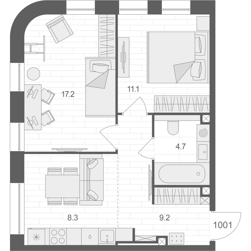 2 ккв 50,5 м²
