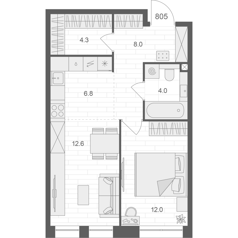 2 ккв (Евро) 47,7 м²