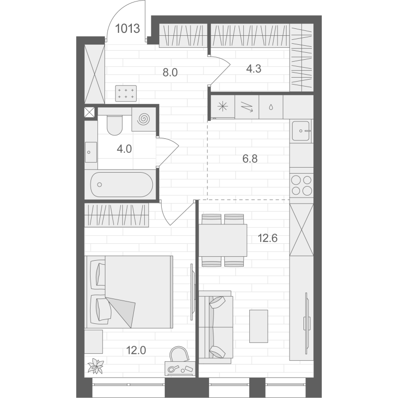 2 ккв (Евро) 47,7 м²